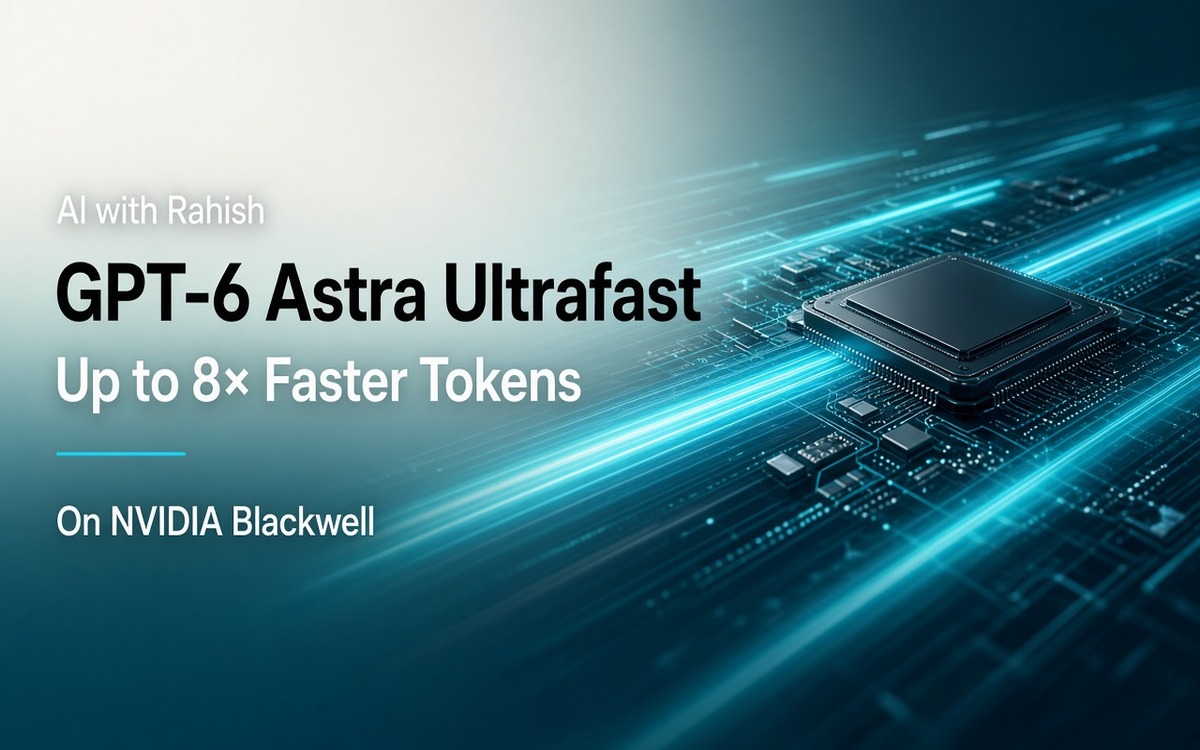 GPT-6 Astra Ultrafast Promises Up to 8× Faster Tokens on NVIDIA Blackwell — cover illustration for AI with Rahish blog